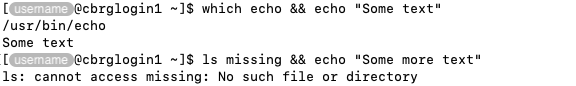 Executing a command only when the previous command succeeded.