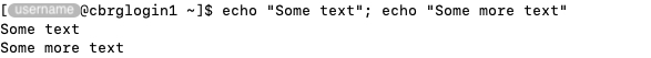 Declaring multiple commands in a single statement.