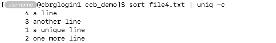 Count occurences of each distinct line in a file.