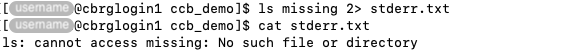 Redirecting the standard error of a command to a file.