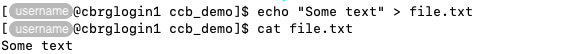 Redirecting the standard output of a command to a file.