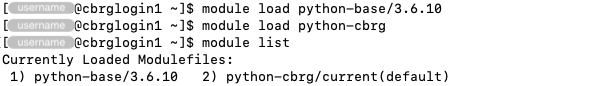 Load the &lsquo;python-base/3.6.10&rsquo; module.