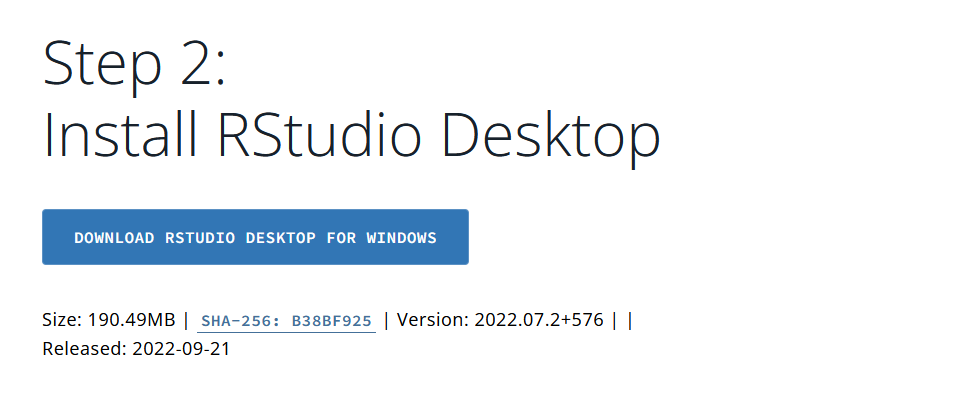 Download RStudio Desktop.